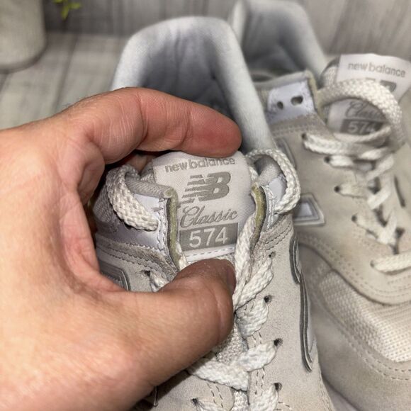 Womens Size 9.5 New Balance 574 Light Gray - Picture 7 of 7